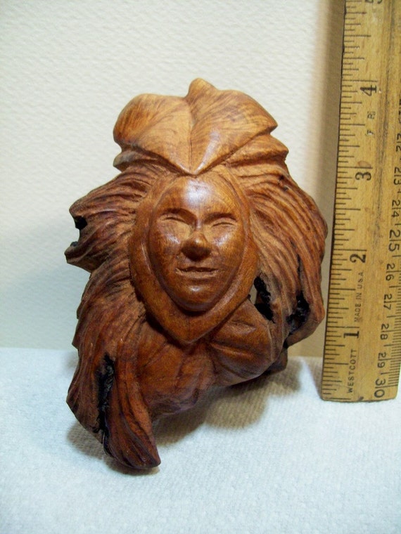 Items similar to fairy, wood spirit, small wood carving, wood sculpture ...