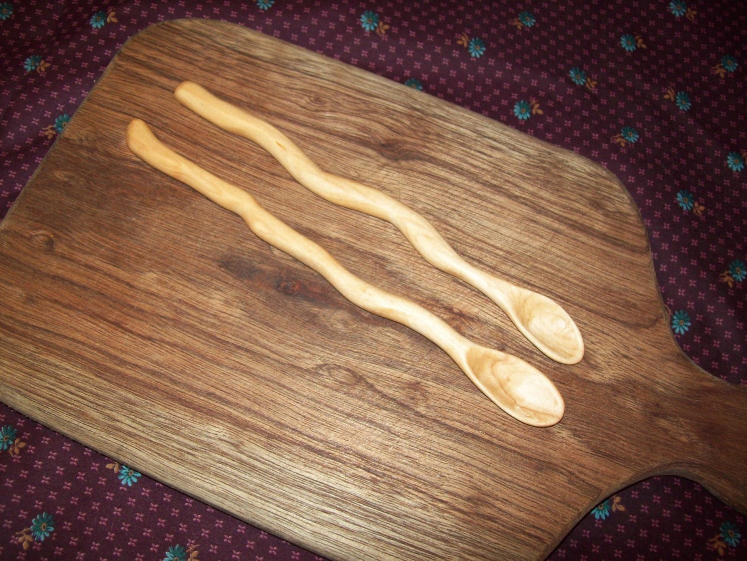 Long-handled tea spoon  jam  spice spoon hand-carved
