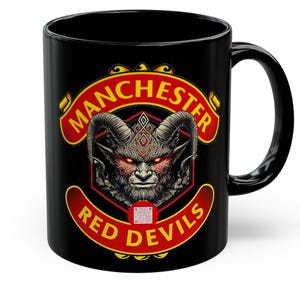 Red Devils QR-Code Tasse, Manchester Tasse – Scannen & Glory Glory Man United abspielen