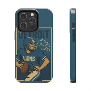 Detroit Football Phone Case - NFL Tough Phone Cover, Lions Team Cellphone Protector, Sports Fan Gift, Protective Smartphone Shell, Lions