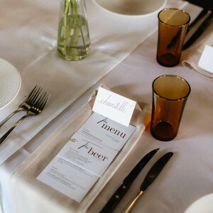 Hand written place cards and love letters