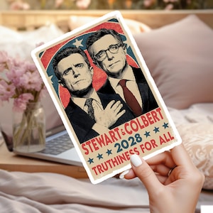 Stewart And Colbert Sticker, Support Free Speech Sticker, Anti Trump Sticker, Political Protest Sticker, Free Speech Statement