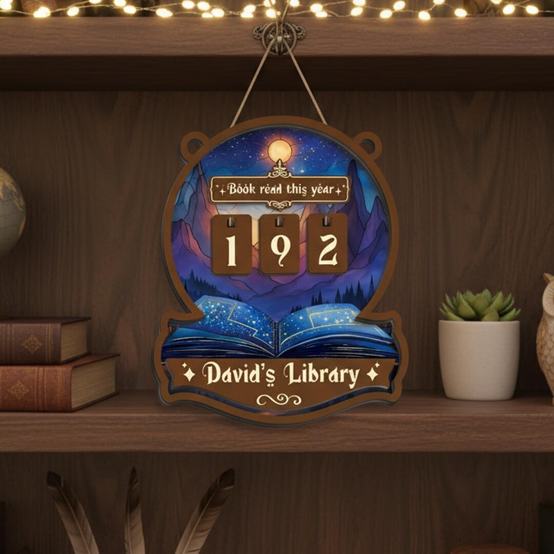Book List Sign Personalized Book Tracker Sign – Custom “books Read This Year” Counter ...