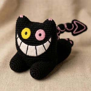 Friend Black Cat Crochet Plush – Deltarune Fanart Amigurumi Doll Gift, Handmade Yarn Plushie, Made to Order