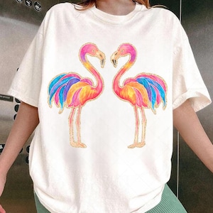 Pink Water Color Flamingo Png, Pink Flamingo Clipart, Flamingo Illustration Png, Sublimation Design