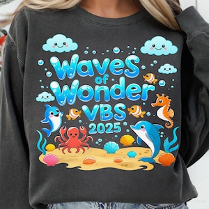 Waves Of Wonder VBS Ocean Christian Faith Camp 2025 Png, Scuba Png, Vbs Crew, VBS 2025, Bible Verse, Christian Sublimation