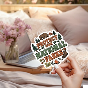 Protect Our National Parks Sticker or Car Magnet, Public Lands Conservation Sticker, Cool Gift for Hikers and Campers