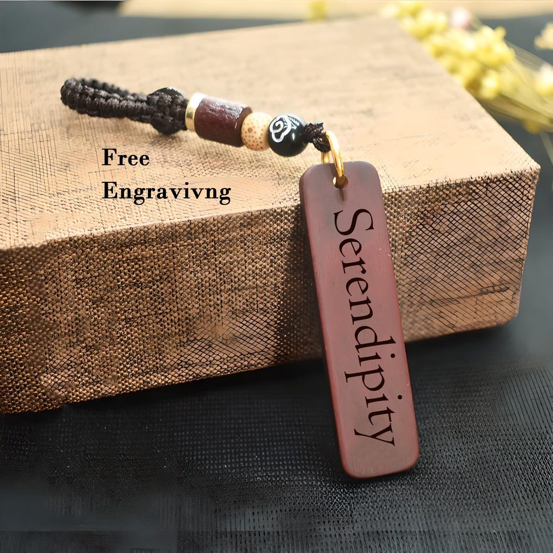 Woodspring Keychains Natural Blackwood Keychain: Minimalist, Engraved Wood Key Ring ...