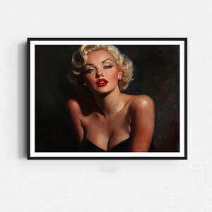 Marilyn Monroe Poster, Marilyn Monroe Wall Art, Marilyn Monroe Painting, Retro Poster, Vintage Art, Digital Download, Wall Decor, Home Decor