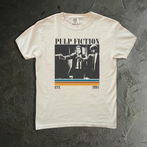 Chemise de film Pulp Fiction, chemise de film, chemise couleurs confort, chemise Pulp Fiction, t-shirt vintage, chemise rétro, t-shirt classique, cadeau pour lui