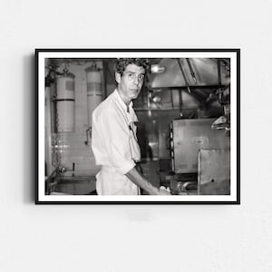 Pôster de Anthony Bourdain, impressões fotográficas, arte de parede em preto e branco, pôster de chef, decoração de cozinha, pôster retrô, arte de parede