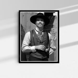 Affiche Doc Holliday, pierre tombale, affiche emblématique, meilleure affiche de scène, noir et blanc, affiche rétro, art mural