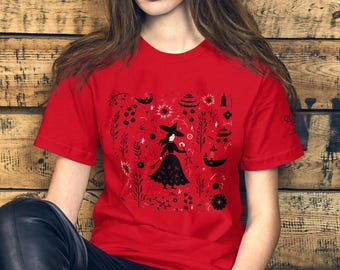 Witchy Dark Forest Women's  T-Shirt | Moody & Goth, Emo, Friendly Apparel | Aesthetic, Original Design for Witches, Tarot Lovers, Whimsigoth