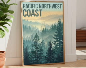 Pacific Northwest Locale Poster | Digital Instant Download | Cascadia, Oregon, Washington, British Columbia Theme