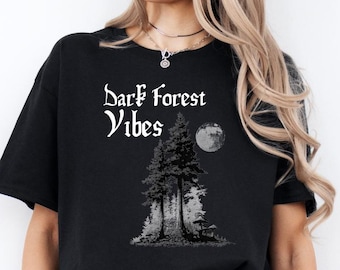 Dark Forest Moon Graphic T-Shirt | Unisex Nature Top