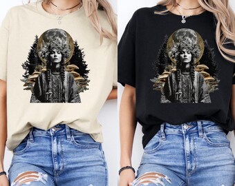 High Priestess T-Shirt, Dark Forest Full Moon Graphic Tee