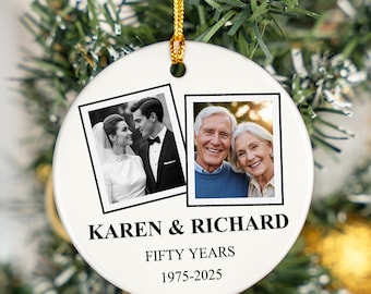 Gepersonaliseerde foto-ornament jubileum: aangepaste aandenken voor koppels