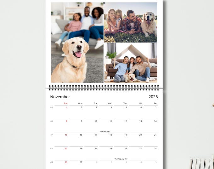 Custom Photo Wall Calendar 2026 / 2027, Personalized Monthly Calendar