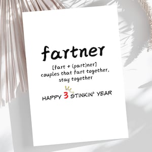 Aangepaste Valentijnsdag verjaardagskaart voor vriend, echtgenoot, vrouw, vriendin, hem, haar | Fartner-kaart: 1e, 2e, enz. Year Stinkin' Love Joke