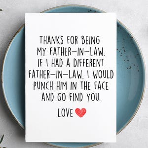 Carte de fête des pères amusante pour beau-père, merci d'être mon beau-père, si j'avais un autre beau-père, je le frapperais et je vous trouverais