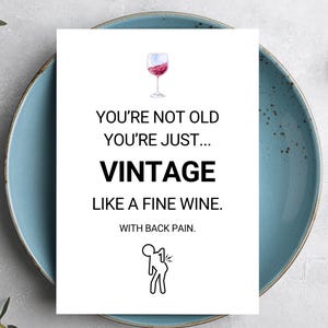 Grappige vintage verjaardagskaart | Verjaardagscadeau voor hem of haar, vriend, vriendin | You're Not Old You're Vintage-kaarten voor de 40e 50e 60e