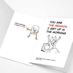 Carte de Saint-Valentin ou d'anniversaire pour mari, femme, petit ami, petite amie, lui ou elle | Carte d'amour drôle avec blague pipi | Cadeau hilarant pour couple