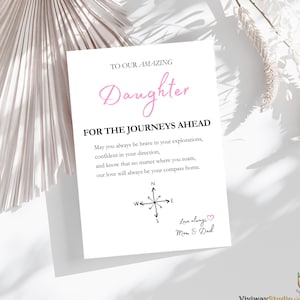 Daughter Graduation Card from Mom or Dad, College Send Off Gift, Sentimental Proud of You Card, New Chapter, Folded 5x7 inch card.
