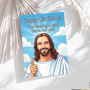 Funny Birthday Card for Friend, Dark Humor Jesus Card | Sarcastic Getting Old Card for Him or Her | Funny Dad Birthday, Over The Hill Gift