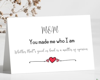 Funny Mother's Day Card: Sarcastic Mom Gift