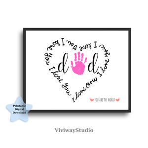 DAD Handprint Footprint Art Craft, Father&#39;s Day Gift for Dad, DIY Baby Kids Card, Décor Nursery Memory Keepsake, Toddler Preschool Craft