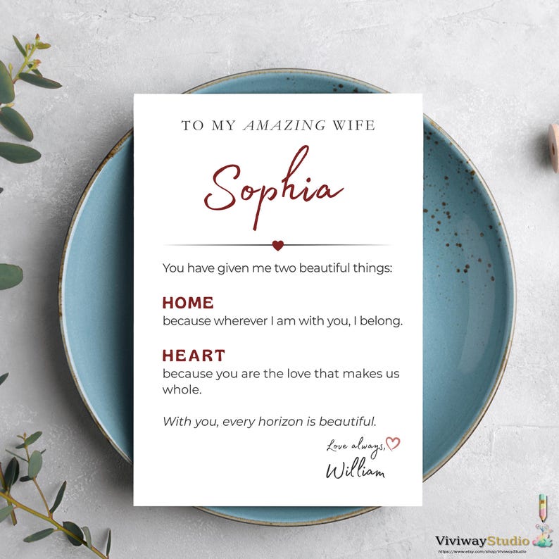 Sentimental Anniversary Card for Wife | Romantic Birthday Gift for Her ...