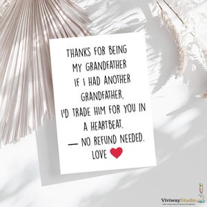 Carte grand-père amusante, merci d'avoir été mon grand-père, carte pour grand-père, cadeau de fête des pères ou d'anniversaire pour grand-père