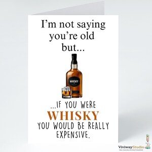 Divertente biglietto di auguri di compleanno a base di whisky: anniversario, biglietto per la festa del papà per marito, fidanzato, lui, papà, nonno, fratello, amico.