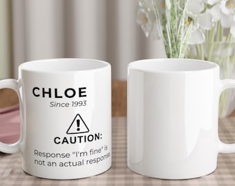 Personalized "I'm Fine" Mug: Sarcastic Gift for Wife, Girlfriend
