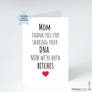 Cartão engraçado de Dia das Mães para mãe, mamãe – Presente para impressão DIY para mãe de criança, cartão de aniversário engraçado, download digital.