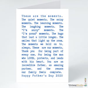 Tarjeta del Día del Padre para Esposo, para Novio, Regalo del Día del Padre para Pareja, Tarjeta para Papá, Tarjeta de Agradecimiento a Papá