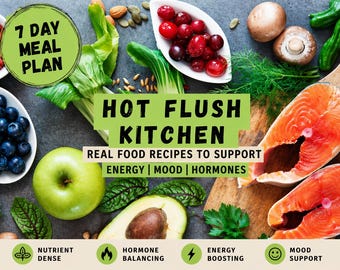 Plan de repas pour la ménopause | Équilibre hormonal, recettes riches en protéines (téléchargement numérique 7 jours)