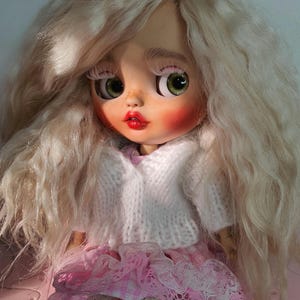 SOLD OOAK Handmade Blythe Bunny Doll, OOAK Custom Art Doll, Playful Style, Collectible Gift