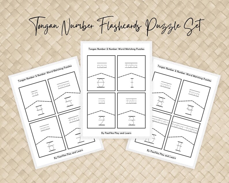 Numbers Intongan Tongan Number Flashcards Puzzle: Learn Tongan Numbers 1-20 (digital ...