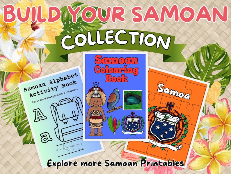Samoan Colours Posters & Flashcards: Hibiscus Theme (digital Download ...