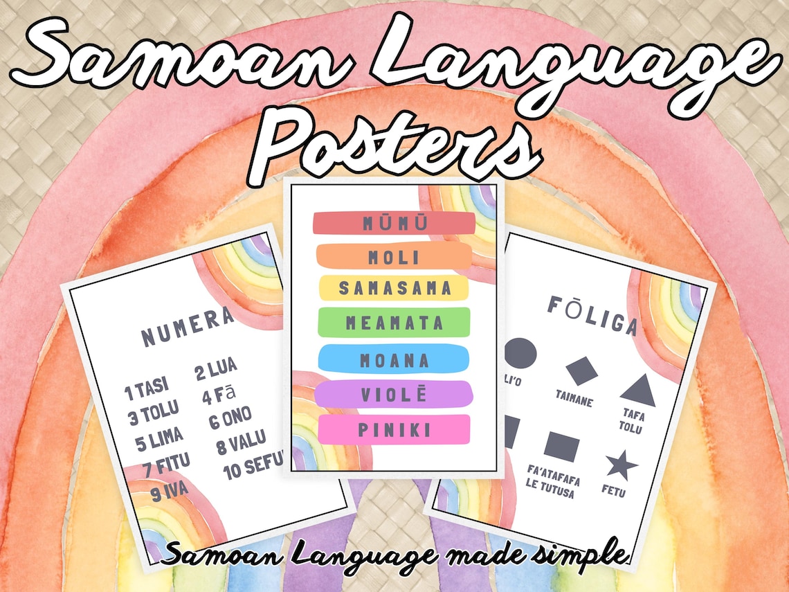 Samoan Language Learning Posters Bundle | Alphabet, Numbers, Colors ...
