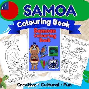 Samoan Culture Colouring Book | Learn Language, Traditions (Digital Download)