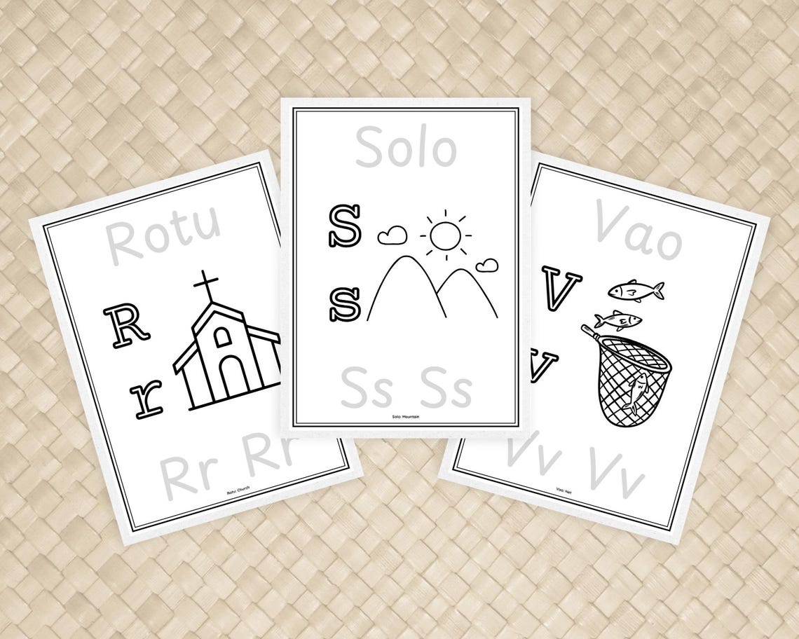 Rotuman Alphabet Workbook for Kids | Printable Rotuman Language Tracing ...