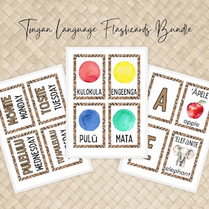 Printable Tongan Flash Cards: Language Learning Bundle (Digital Download)