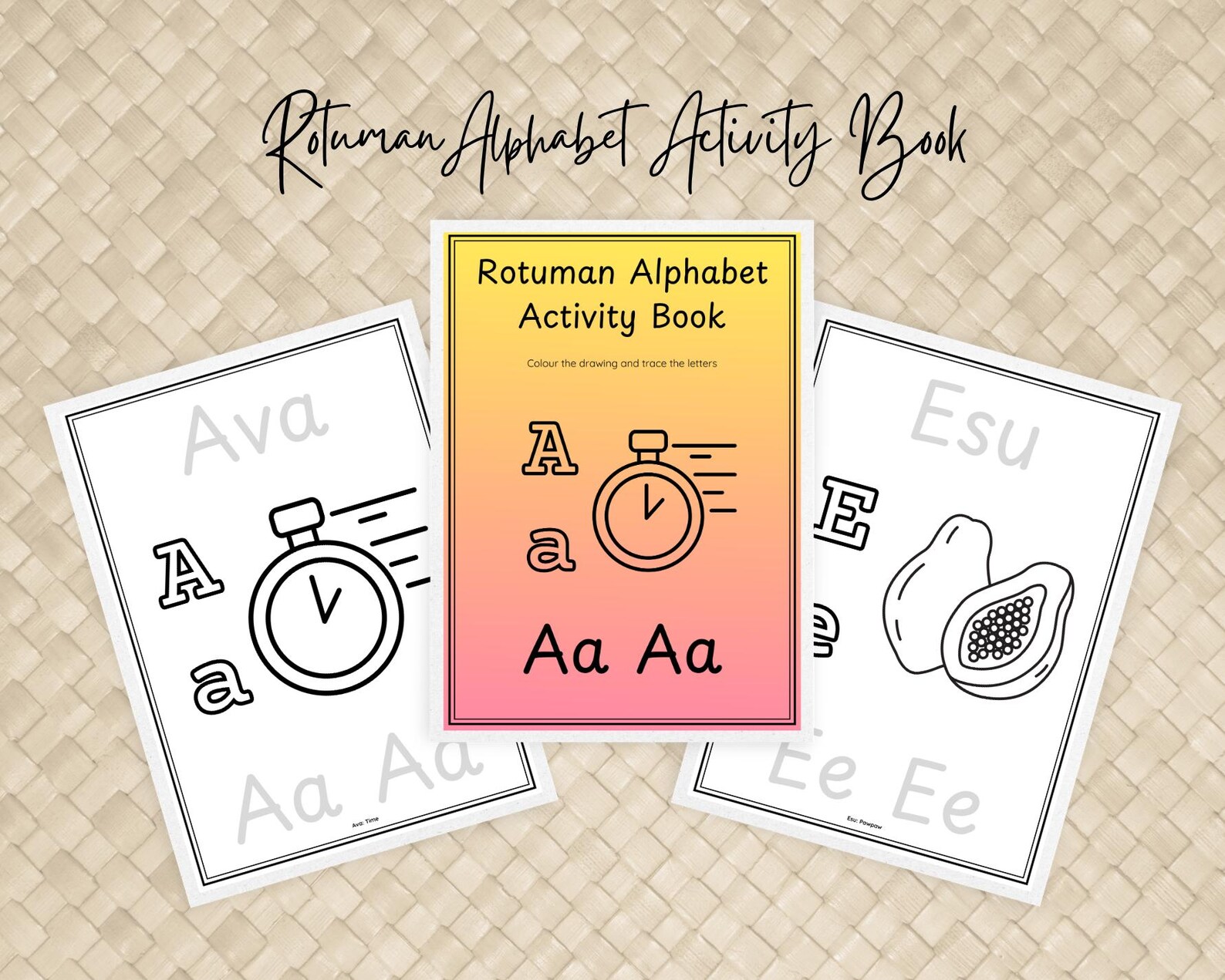 Rotuman Alphabet Workbook for Kids | Printable Rotuman Language Tracing ...