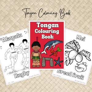 Printable Tongan Children's Colouring Book | Learn Tongan Language & Culture | Fun Activity Book for Kids | Tonga Language Week | 30 Pages