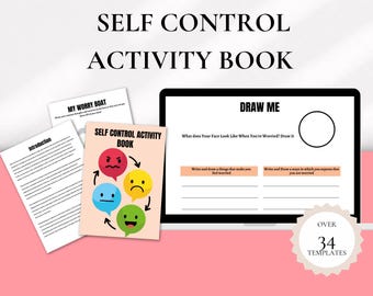 Self-Control Activity Book | Therapy Tools | Mental Health Resources | Printable Workbook | School Counseling Worksheets
