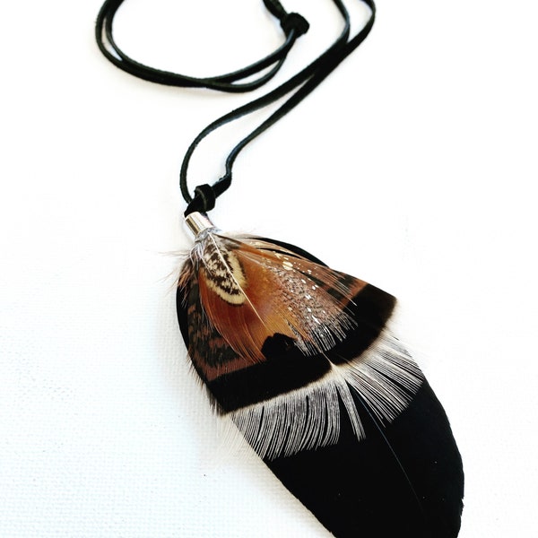 Veer ketting / veer accessoire / veer hanger / bohostyle / festival ketting / kalkoen veer ketting / echte veer / coachella / sieraden