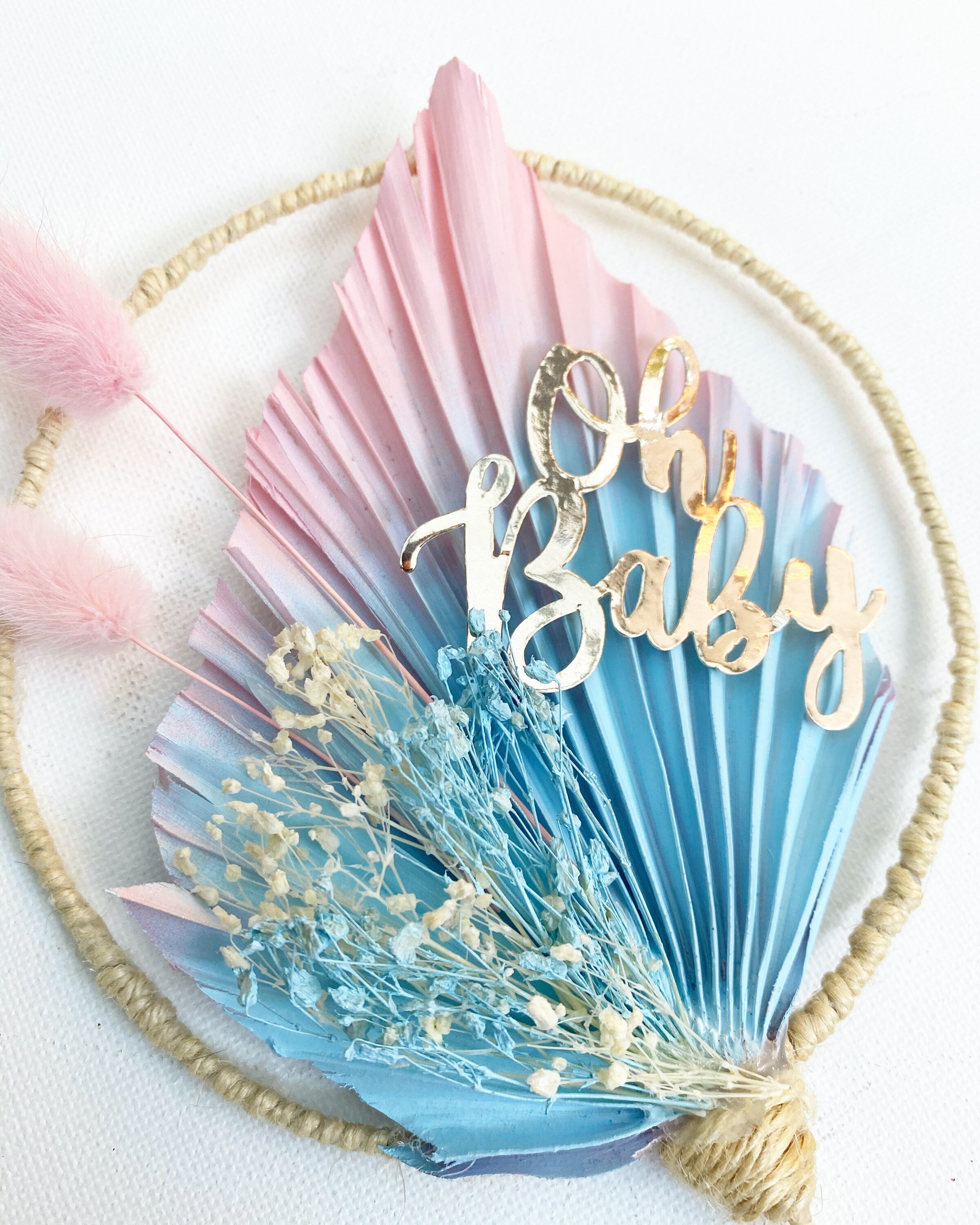 Gender Reveal Cake Topper/boy/girl/baby cake topper/palm
