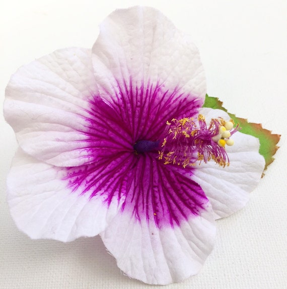 Purple White Hibiscus Hair Clip/hawaiian/hair Flower/50s Hair - Etsy Purple White Hibiscus Hair Clip/hawaiian/hair Flower/50s Hair - Etsy